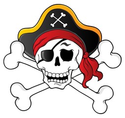 Wall Mural - Pirate skull theme 1