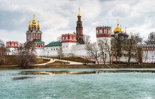 Novodevichy Convent In Spring Or Winter, Moscow, Russia