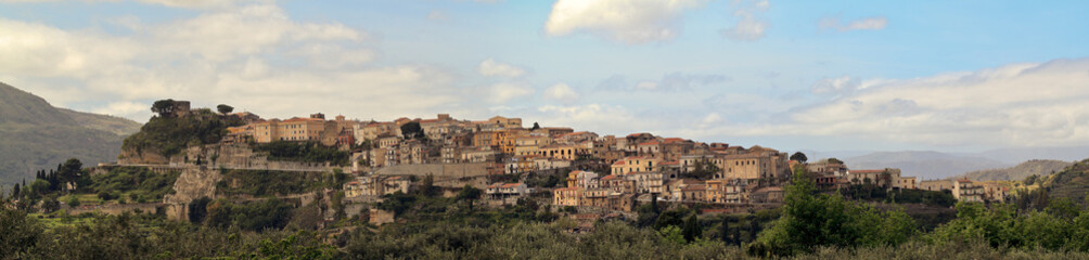 Panoramic view of Castroreale, Messina, Sicily,Italy