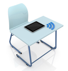 Poster - school desk with tablet