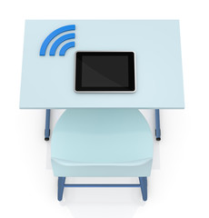 Poster - school desk with tablet