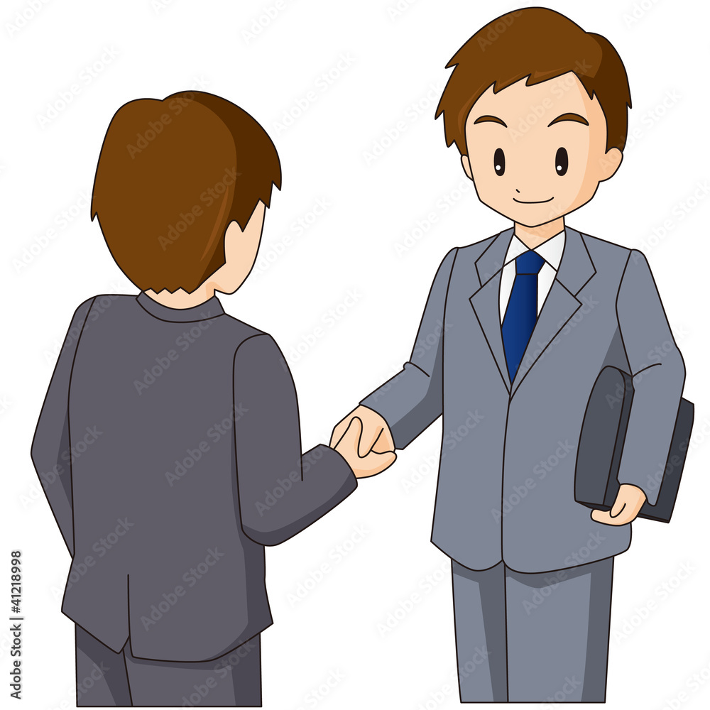 ビジネスマン 出会いの握手 イラスト 素材 ベクター Stock Vector | Adobe Stock, image size:1000x1000