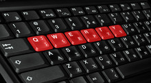 Qwerty Letters Colored In Red