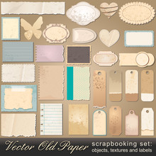 Scrapbooking Set Of Old Paper Objects