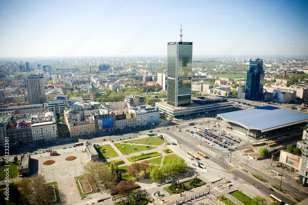 Obraz na płótnie Warszawa - panorama w salonie