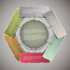 Poster - composition with torn paper banner