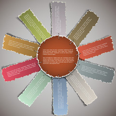 Wall Mural - creative composition with torn paper banners