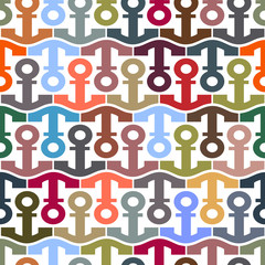 Wall Mural - seamless pattern with stylized anchors