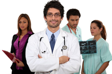 Doctor and his medical team