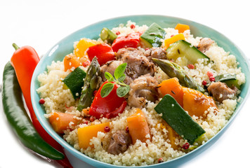 Poster - cous cous with meat  and vegetables