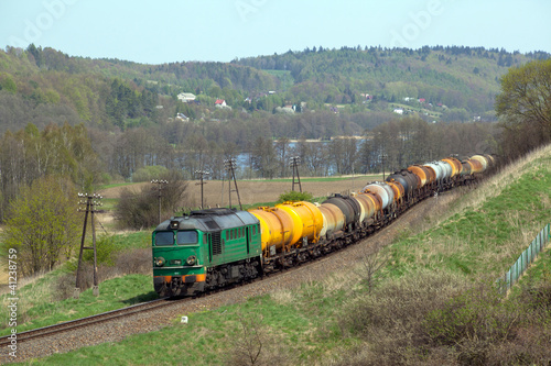 Nowoczesny obraz na płótnie Freight diesel train