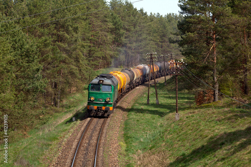 Fototapeta na wymiar Freight diesel train