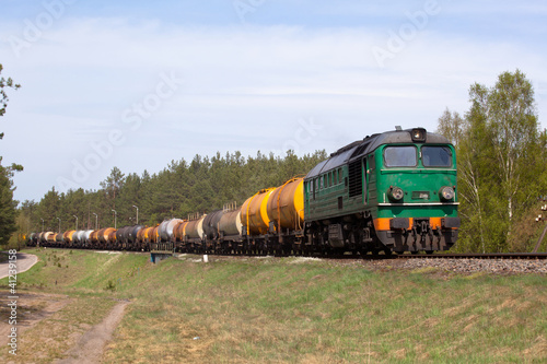 Nowoczesny obraz na płótnie Freight diesel train