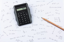 Pocket Calculator, Pencil And Calculations