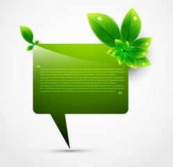 Wall Mural - abstract new shiny vector colorful green chat bubble