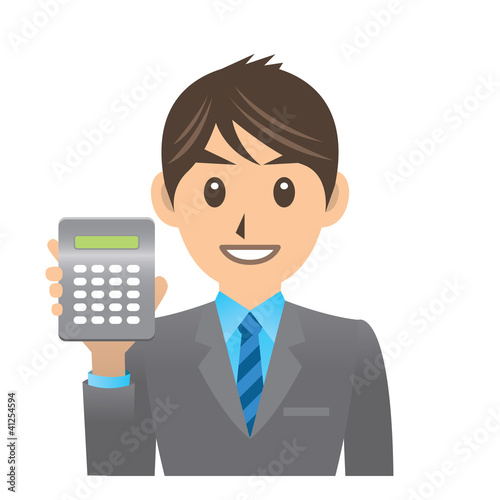 サラリーマン D Bi 電卓 イラスト Stock Illustration Adobe Stock