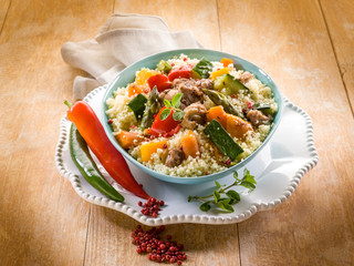 Sticker - cous cous with meat  and vegetables