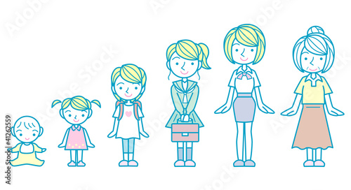 女性の成長過程 Stock Vector Adobe Stock
