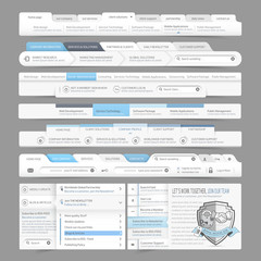 Wall Mural - web site design interface elements: navigation menu bars