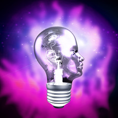 Wall Mural - Human Head Light Bulb