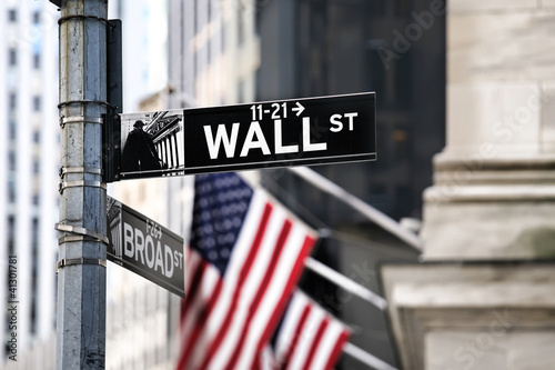 Naklejka - mata magnetyczna na lodówkę Wall street