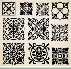 Wall Mural - retro wallpaper set