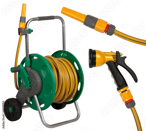 Gardening hose with nozzles Poster Mural XXL