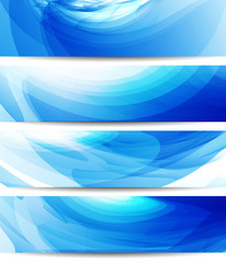 aqua concept cool blue banner set