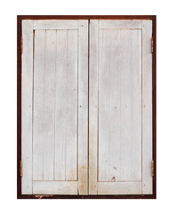 Poster - old wooden window on white blackground