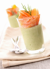 Poster - appetizer, avocado and smoked salmon