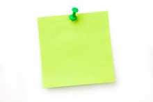 Green Pinned Adhesive Note