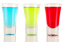 Shots - 3 Shot Glasses Filled With Colourful Drinks