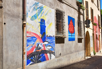 Alleyway. Dozza. Emilia-Romagna. Italy.