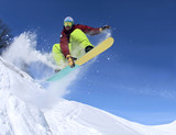 Fototapeta Tęcza - Snowboarder in the sky