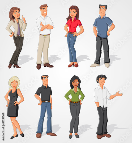Group cartoon business people