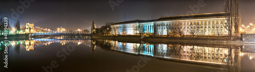 Fototapeta do kuchni Panorama with Grunwaldzki Bridge in Wroclaw