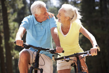 Senior couple on country bike ride