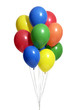 bunch of colorful balloons with clipping path