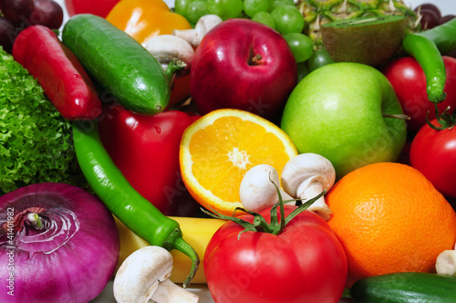 Naklejka dekoracyjna fruits and vegetables background