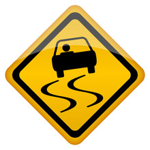 Vector Slippery Road Sign