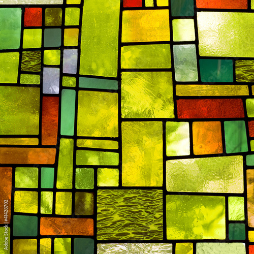 Naklejka na meble Multicolored stained glass window, square format