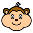 Cartoon character monkey smiling face web user avatar or icon
