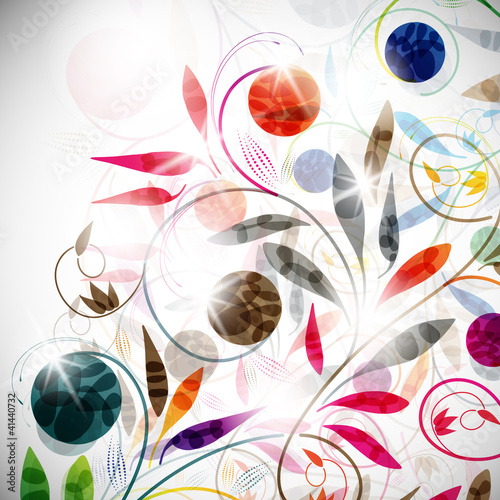 Naklejka - mata magnetyczna na lodówkę floral background, vector abstract background