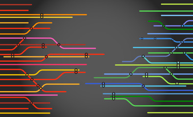 Poster - Abstract color metro scheme background