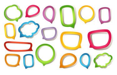 Poster - Color paper speech clouds