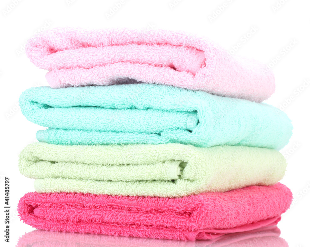 colorful towels isolated on white