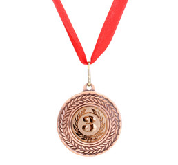 bronze medal isolated on white