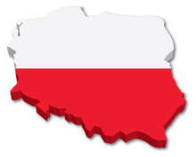 3D Poland Map With Flag