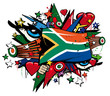 Republic of South Africa graffiti African pop art illustration