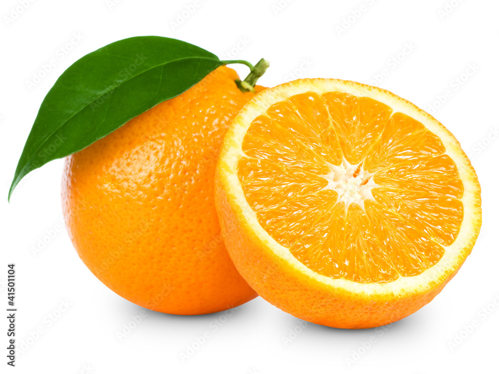 Orange fruit isolated on white background